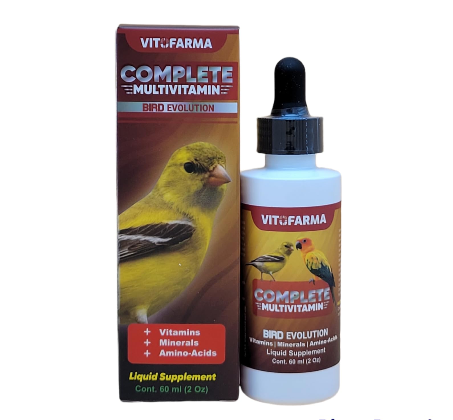 VITOFARMA Bird Evolution dosage-instruction provides clear guidance for large and small birds.