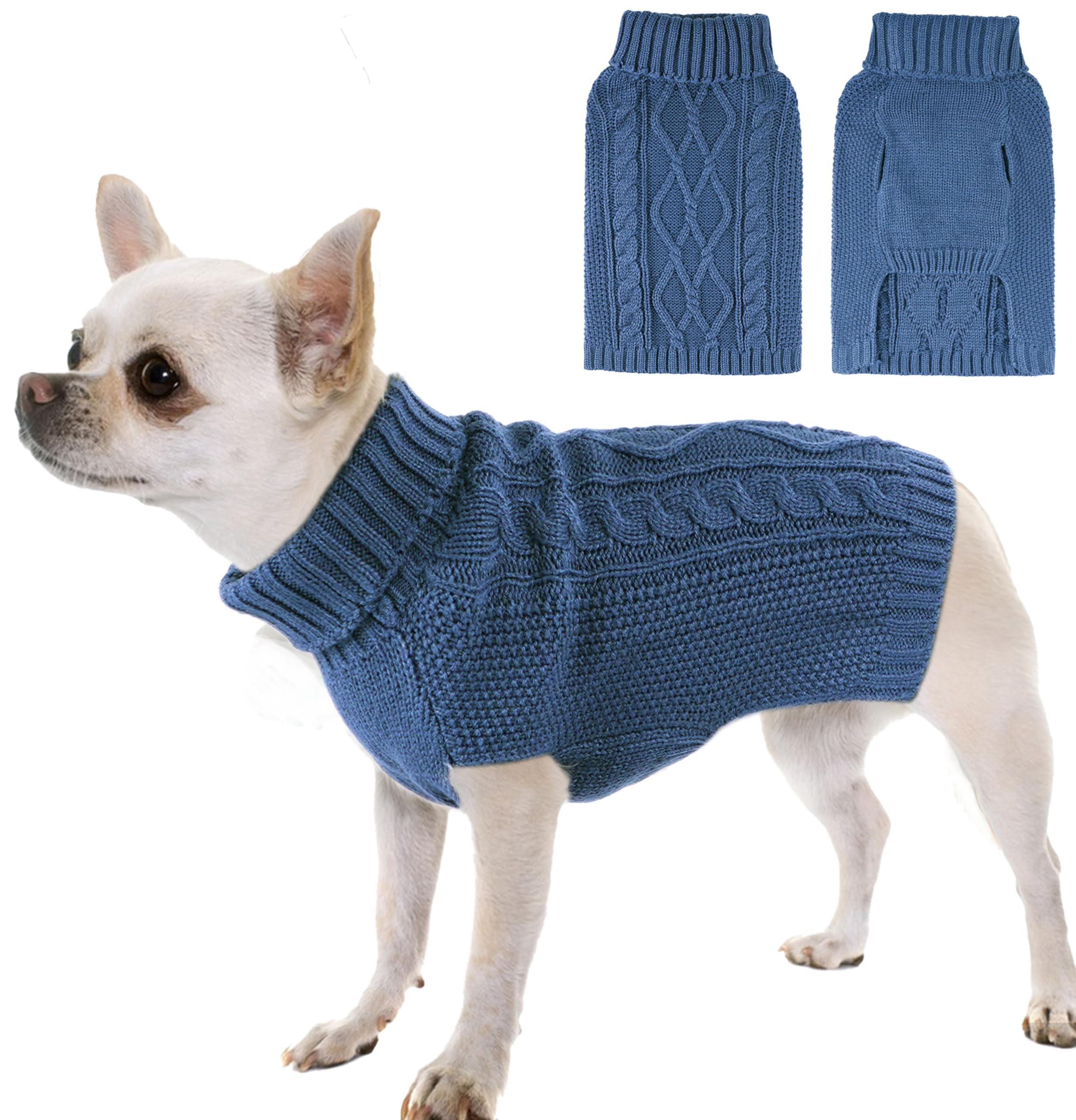 Viunimo cute puppy turtleneck sweater front view showing cozy warmth for small dogs