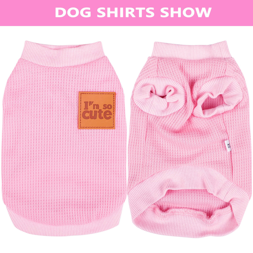 Viunimo waffle fabric texture on dog shirt emphasizes soft, skin-friendly feel.