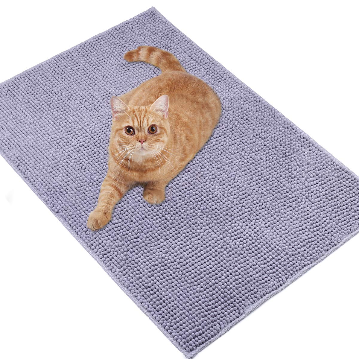 VIVAGLORY cat litter mat softgrip closeup shows plush fibers reducing litter spread