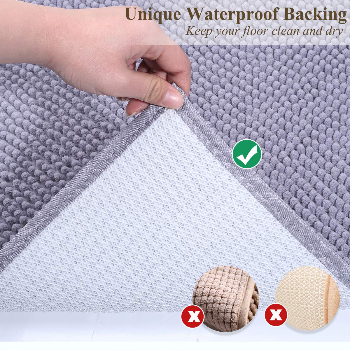 VIVAGLORY litter mat waterproof bottom protects floors from accidents