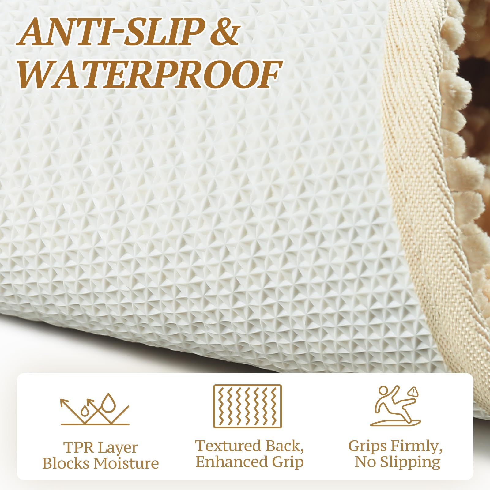 VIVAGLORY dog door mat non-slip-texture provides stable footing on slick floors