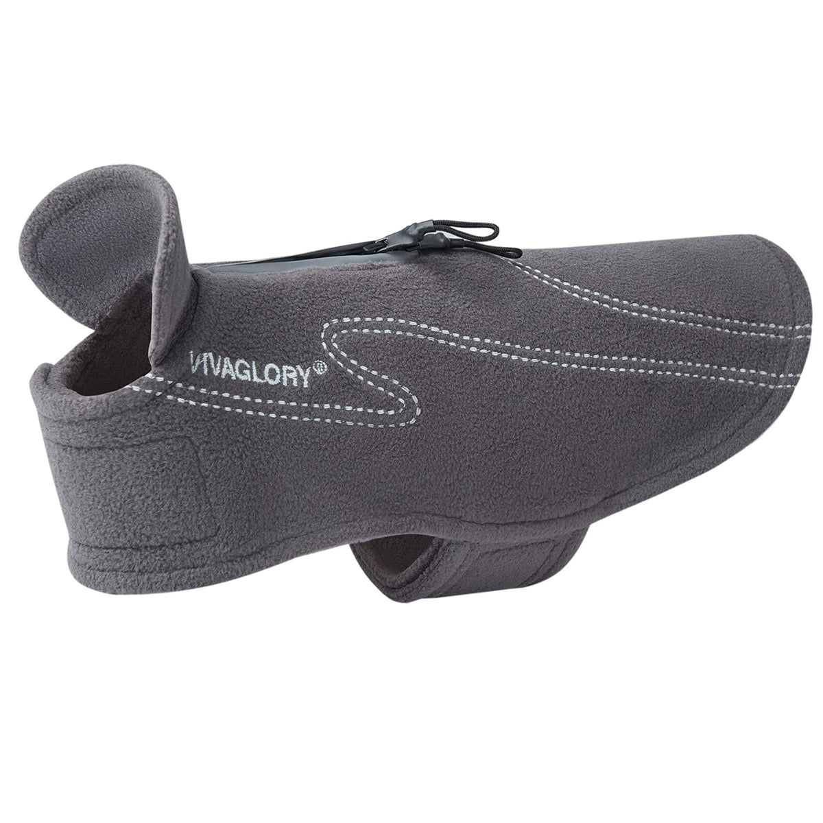VIVAGLORY dog fleece coat front view shows warm fit for cold walks