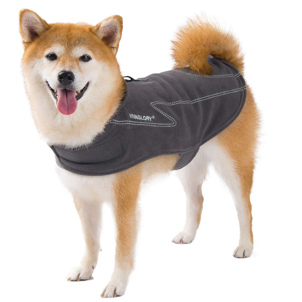VIVAGLORY dog fleece coat leash hole close-up for easy leash control