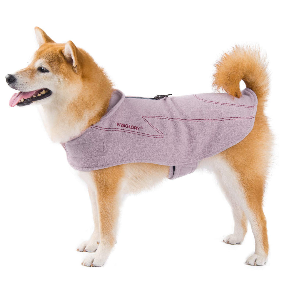 VIVAGLORY dog fleece coat stitching-design-pink-xs crafts a snug, stylish fit