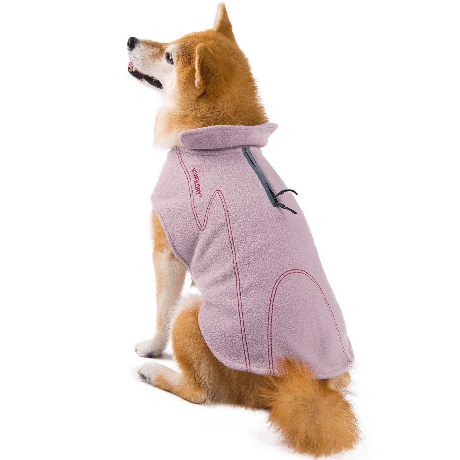VIVAGLORY dog fleece coat on-dog-walk-pink-xs demonstrates warmth without bulk