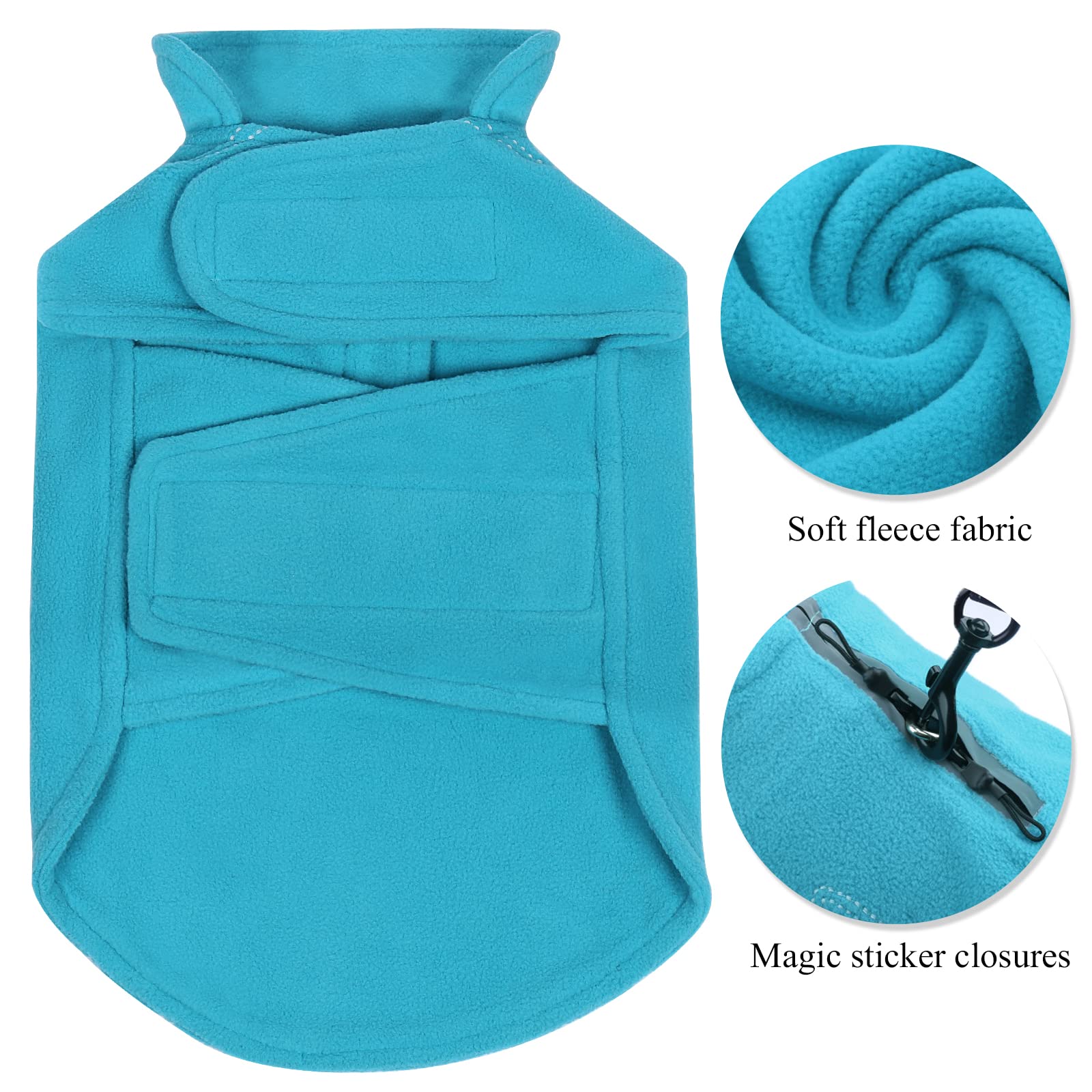 VIVAGLORY dog jacket with back leash hole and reflective trim for safe evening walks