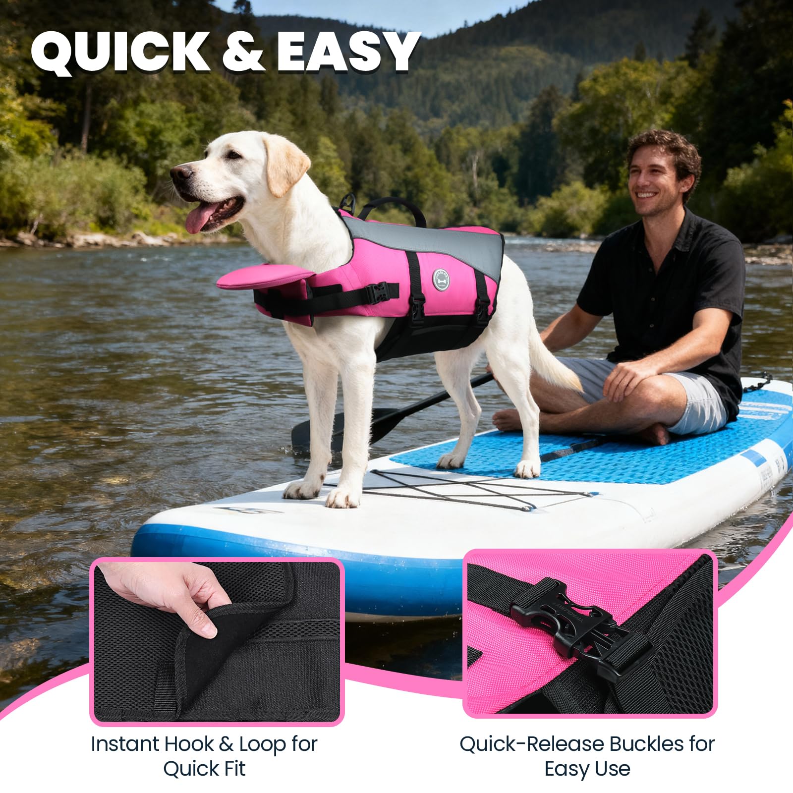 Vivaglory adjustable straps and quick-release buckles for secure fit