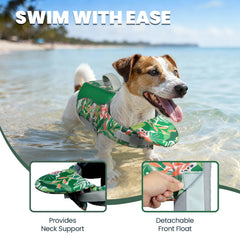 VIVAGLORY dog life vest with reflective trim improves low light visibility.