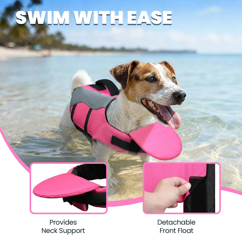 Vivaglory dog life vest reflective trim boosts visibility for dusk boating