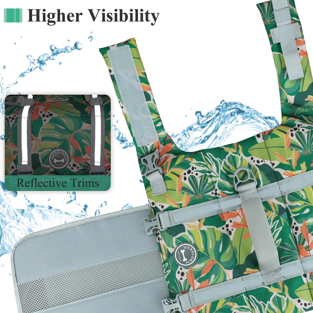 VIVAGLORY dog life vest size chart helps choose the right fit