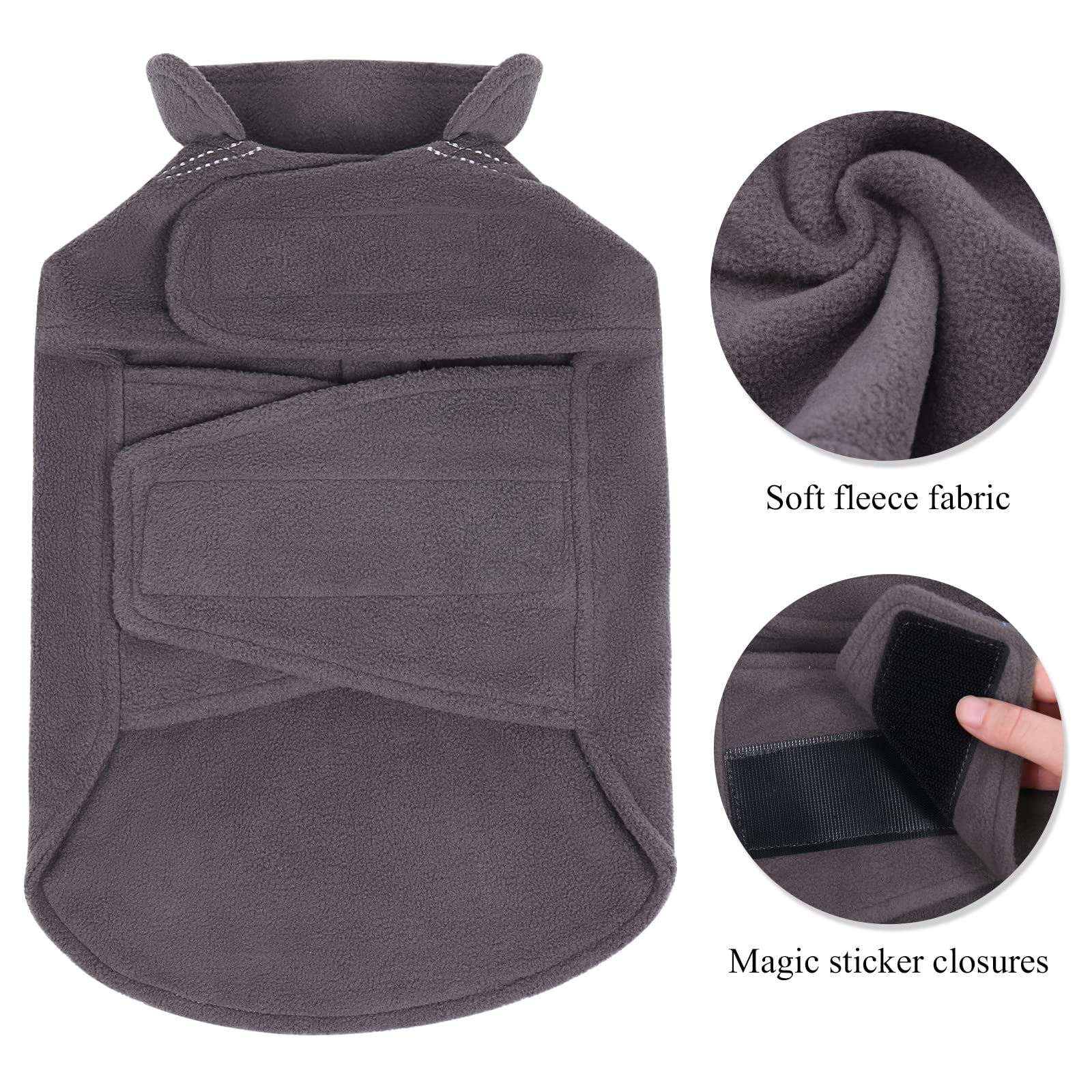 VIVAGLORY dog warm layer close-up with soft double fleece warmth