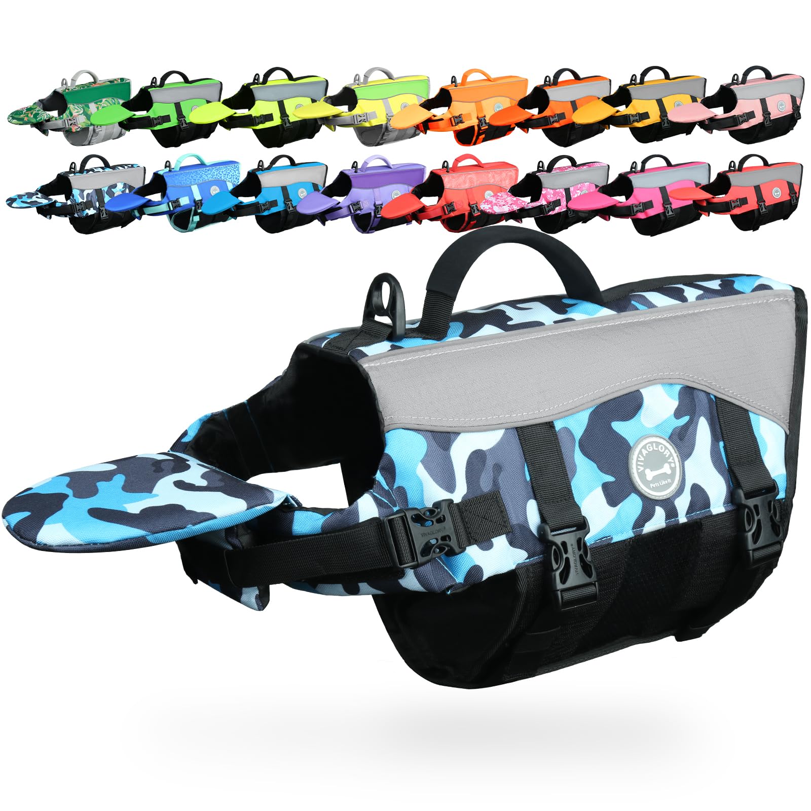 VIVAGLORY front float provides chin support improving comfort during dog swimming.