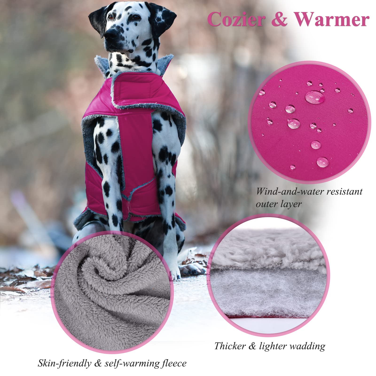 VIVAGLORY Frostfit insulation detail shows three-layer warmth for chilly outings.