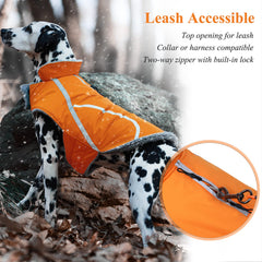 VIVAGLORY Frostfit dog coat reflective trim for high visibility in low light