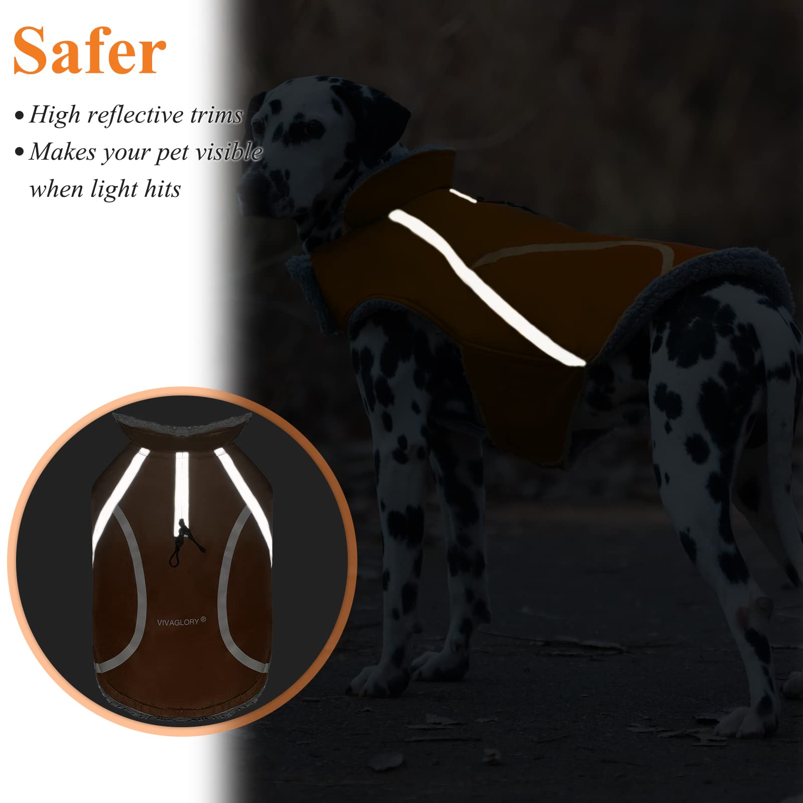 VIVAGLORY Frostfit dog coat water-resistant outer layer in wet conditions