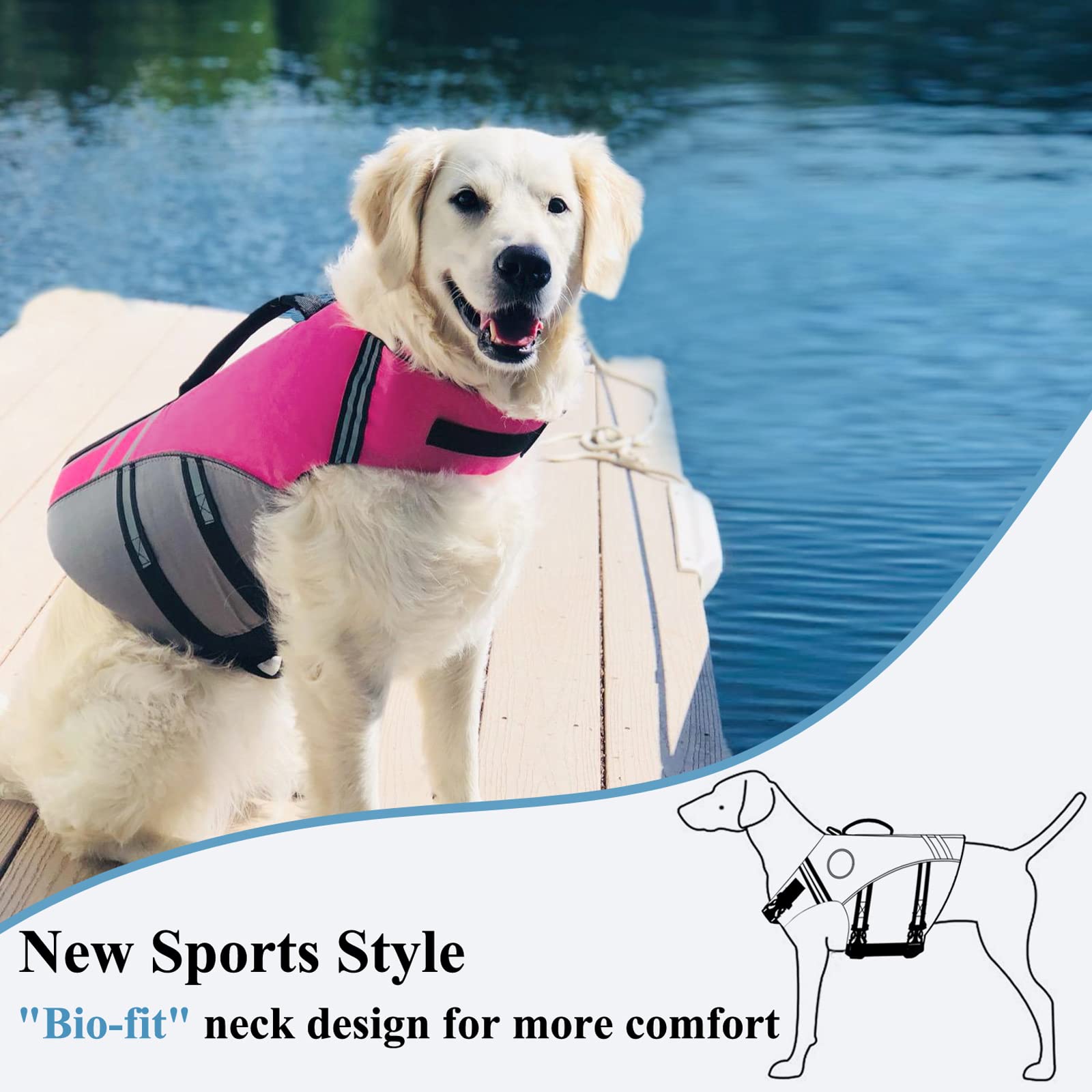 VIVAGLORY Life Vest handle and D-ring enable quick rescue and easy restraint