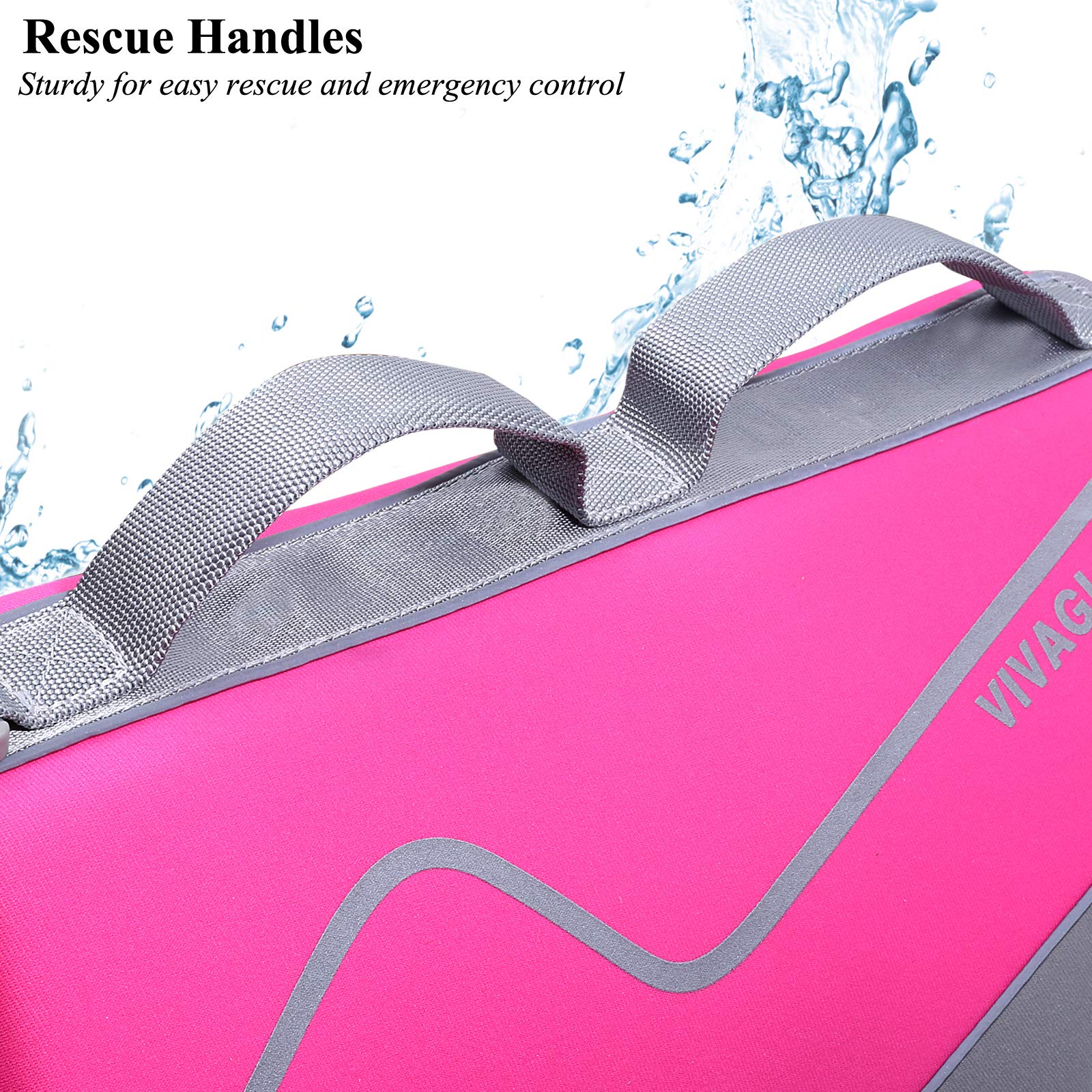 VIVAGLORY pink life vest with reflective details improves visibility