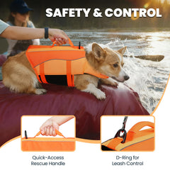 VIVAGLORY life vest features reflective trims for safer boating in low light.