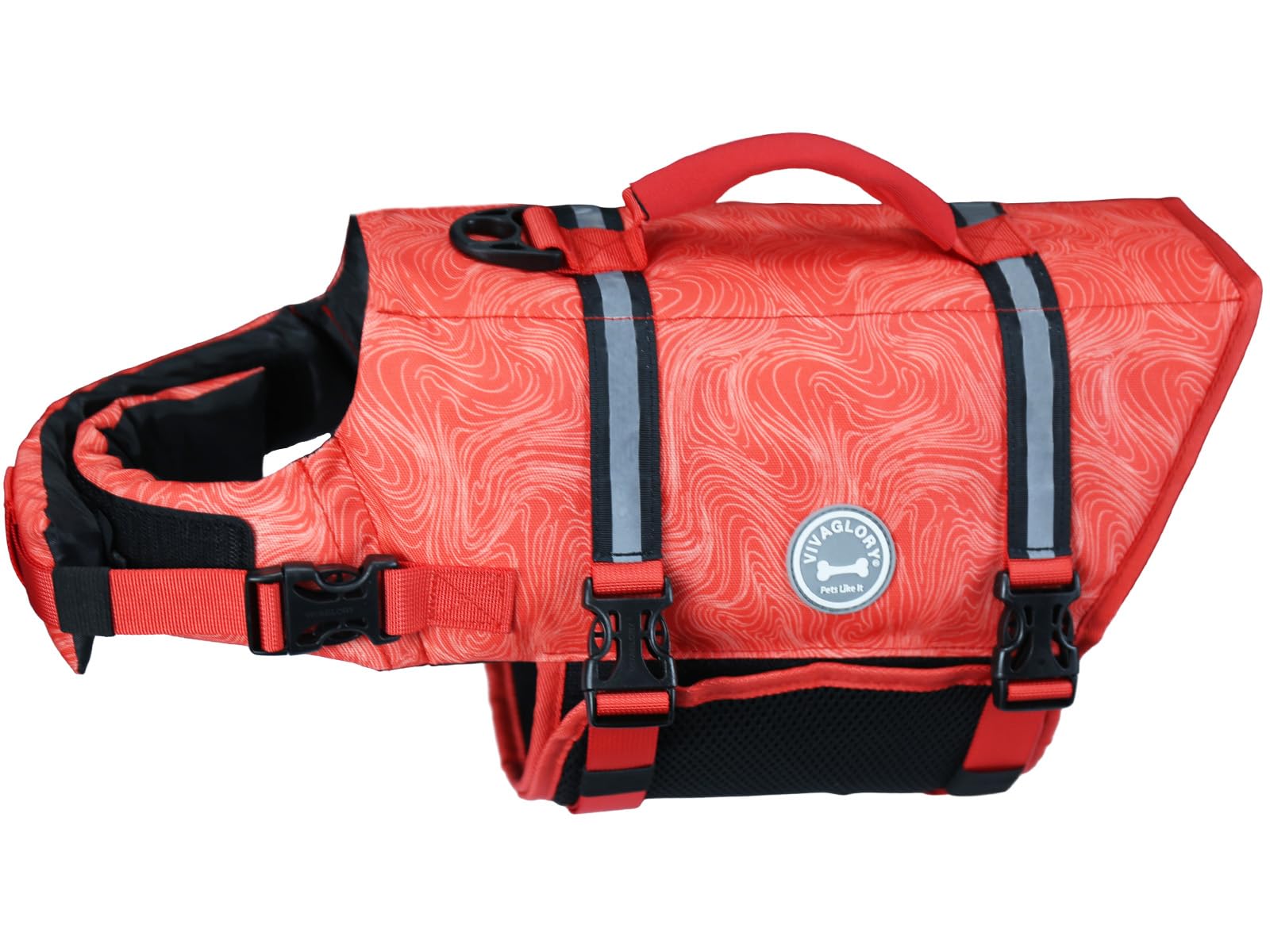 VIVAGLORY Rip Stop Dog Life Vest XXS Red enhances buoyancy for small dogs during water play