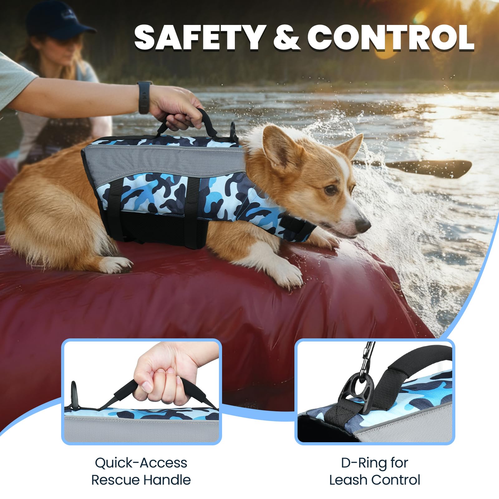 VIVAGLORY ripstop 600D buoyant vest designed for durability and stability.