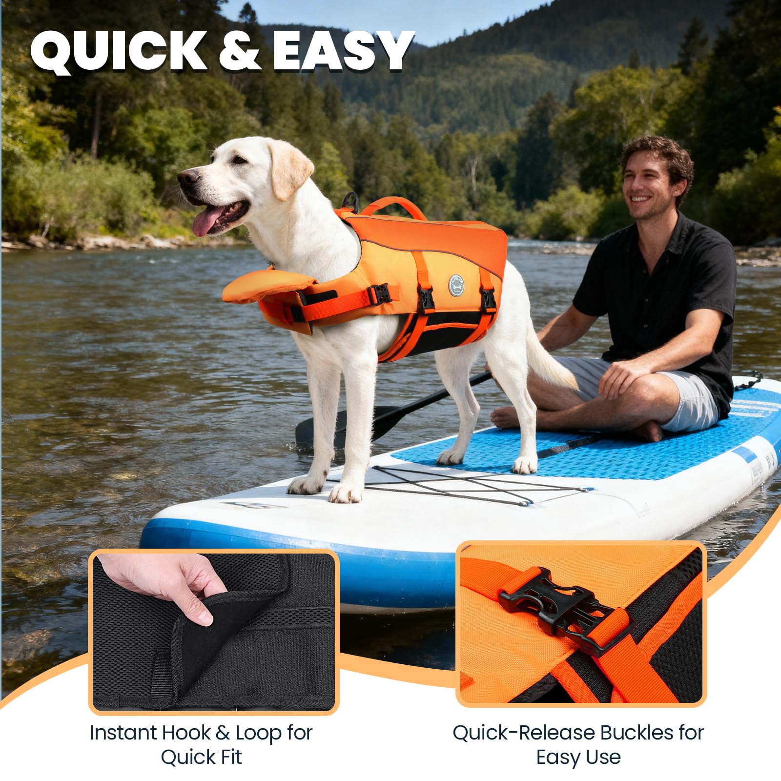 VIVAGLORY ripstop 600D fabric ensures durability and higher buoyancy.