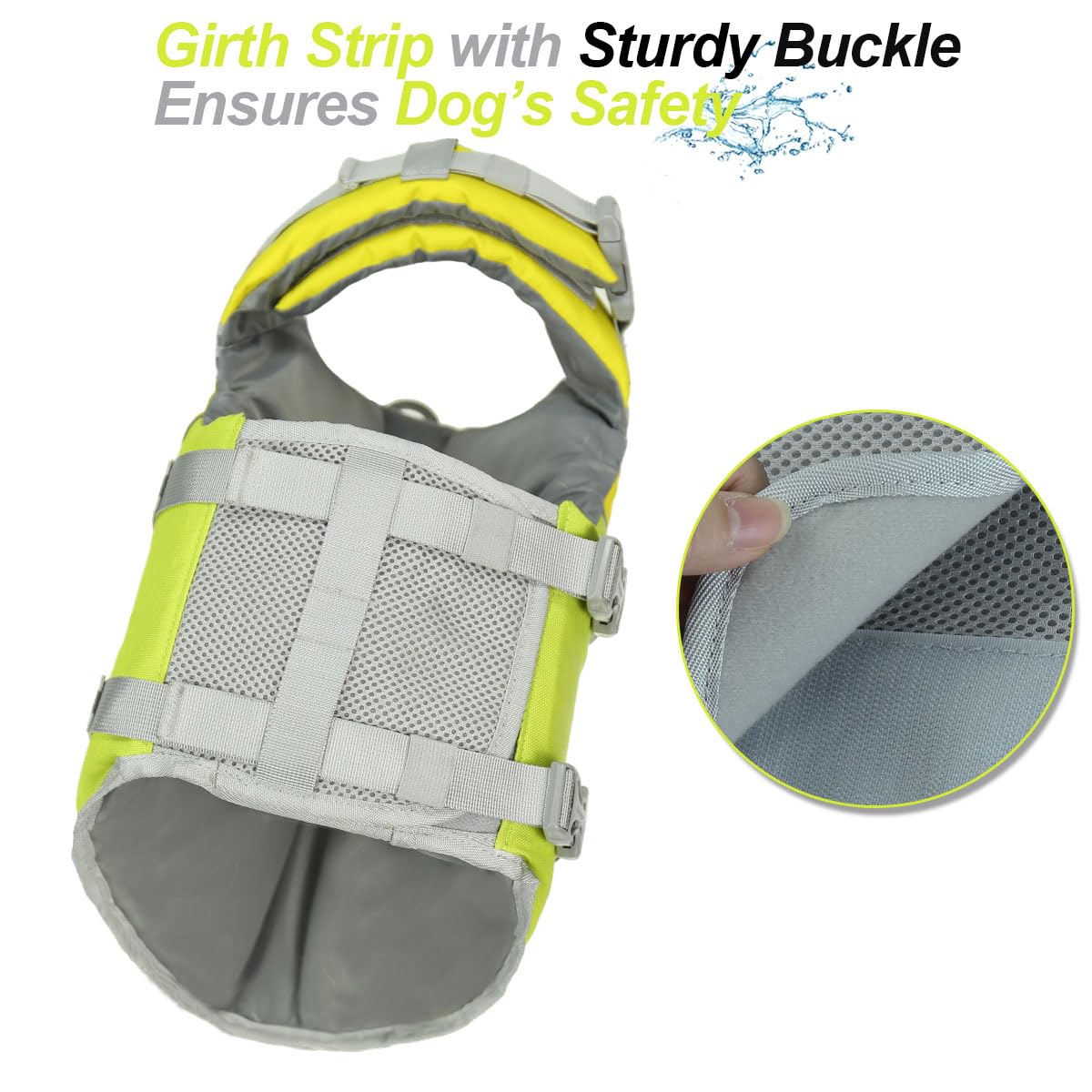 VIVAGLORY ripstop-oxford material dog life vest durable for repeated water adventures