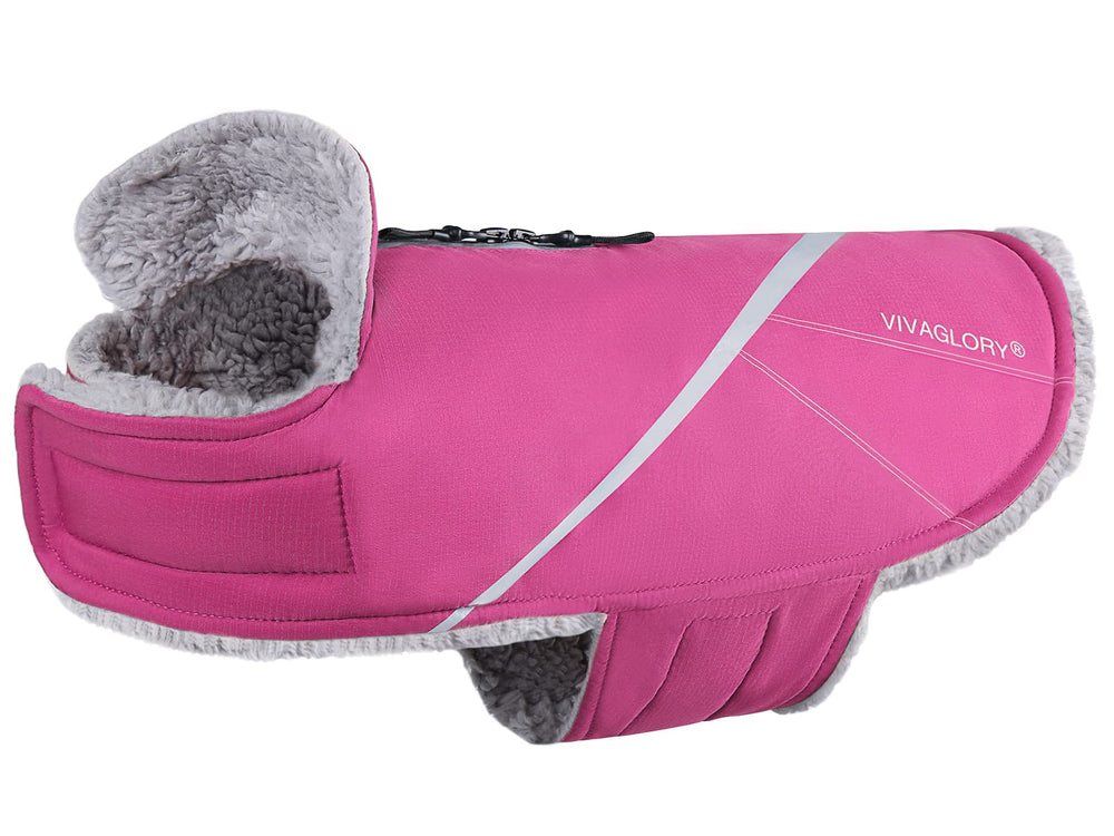 VIVAGLORY Snowrap dog coat back view shows warm, weather-ready exterior for winter walks