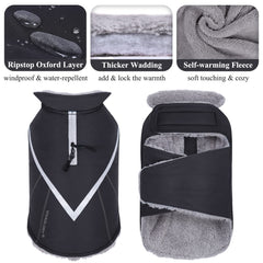 VIVAGLORY Snowrap harness-hole close-up enables easy leash access.
