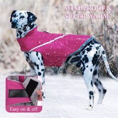 VIVAGLORY Snowrap dog coat harness hole demonstrates quick leash access for outdoor adventures