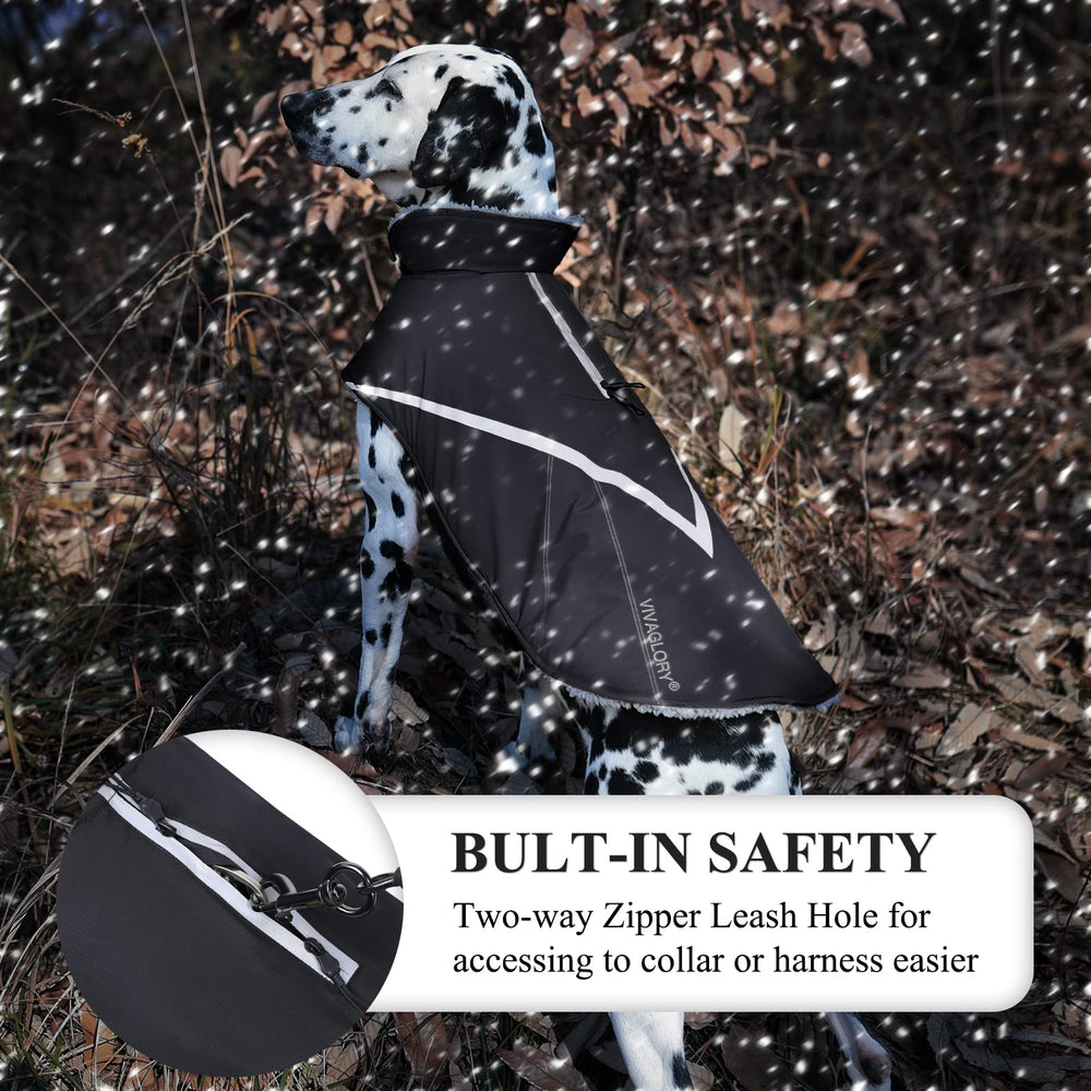 VIVAGLORY Snowrap coat features reflective trim for safer walks.