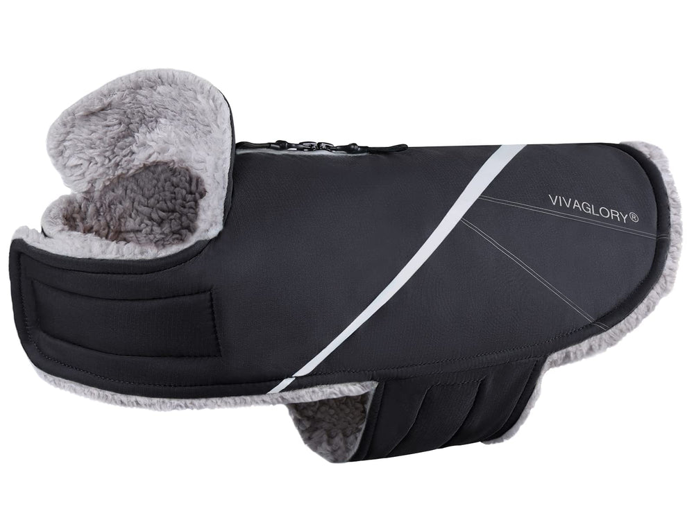 VIVAGLORY Snowrap dog coat keeps your pup warm with plush fleece lining.