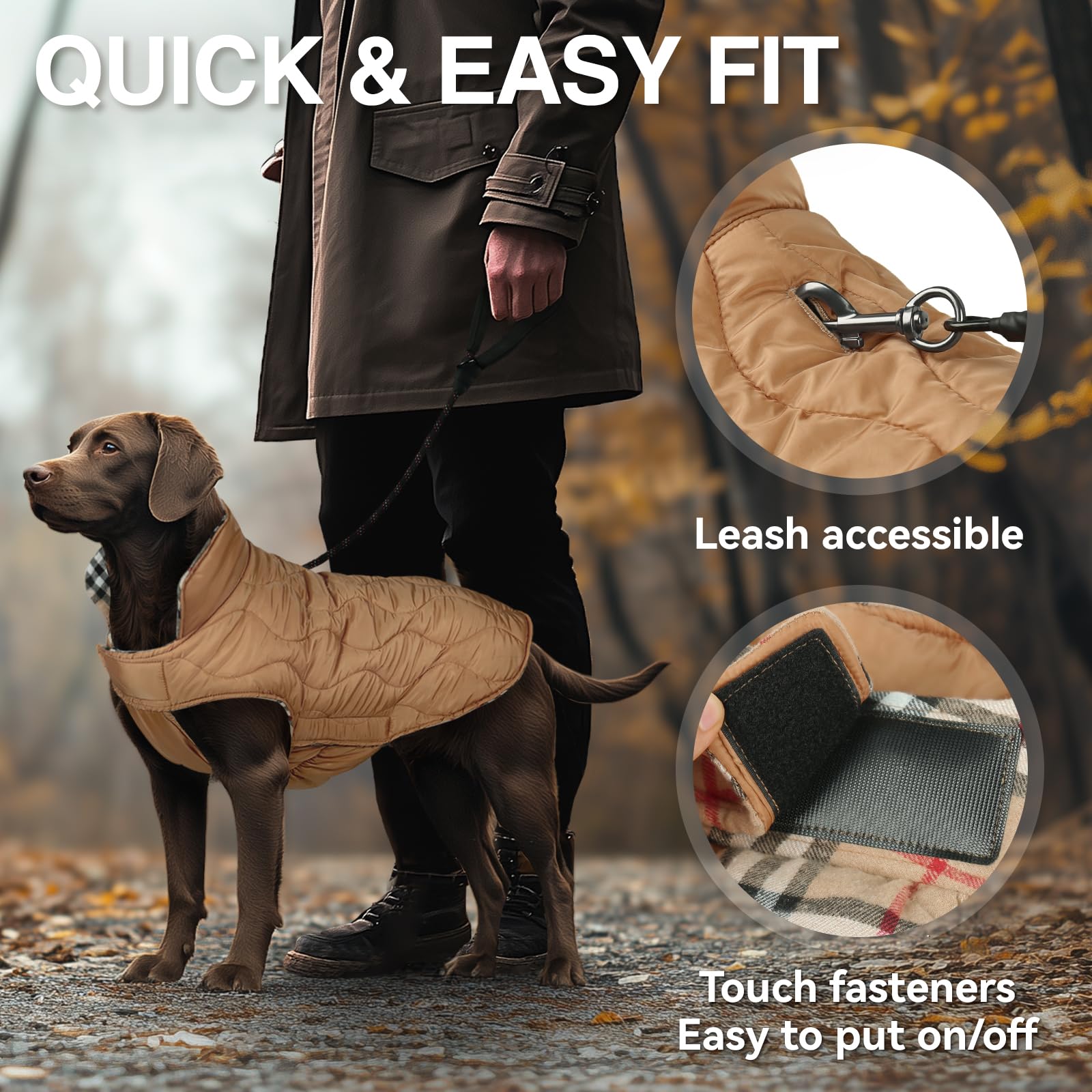 VIVAGLORY Softjoy harness hole design allows leash access for easy outdoor walks