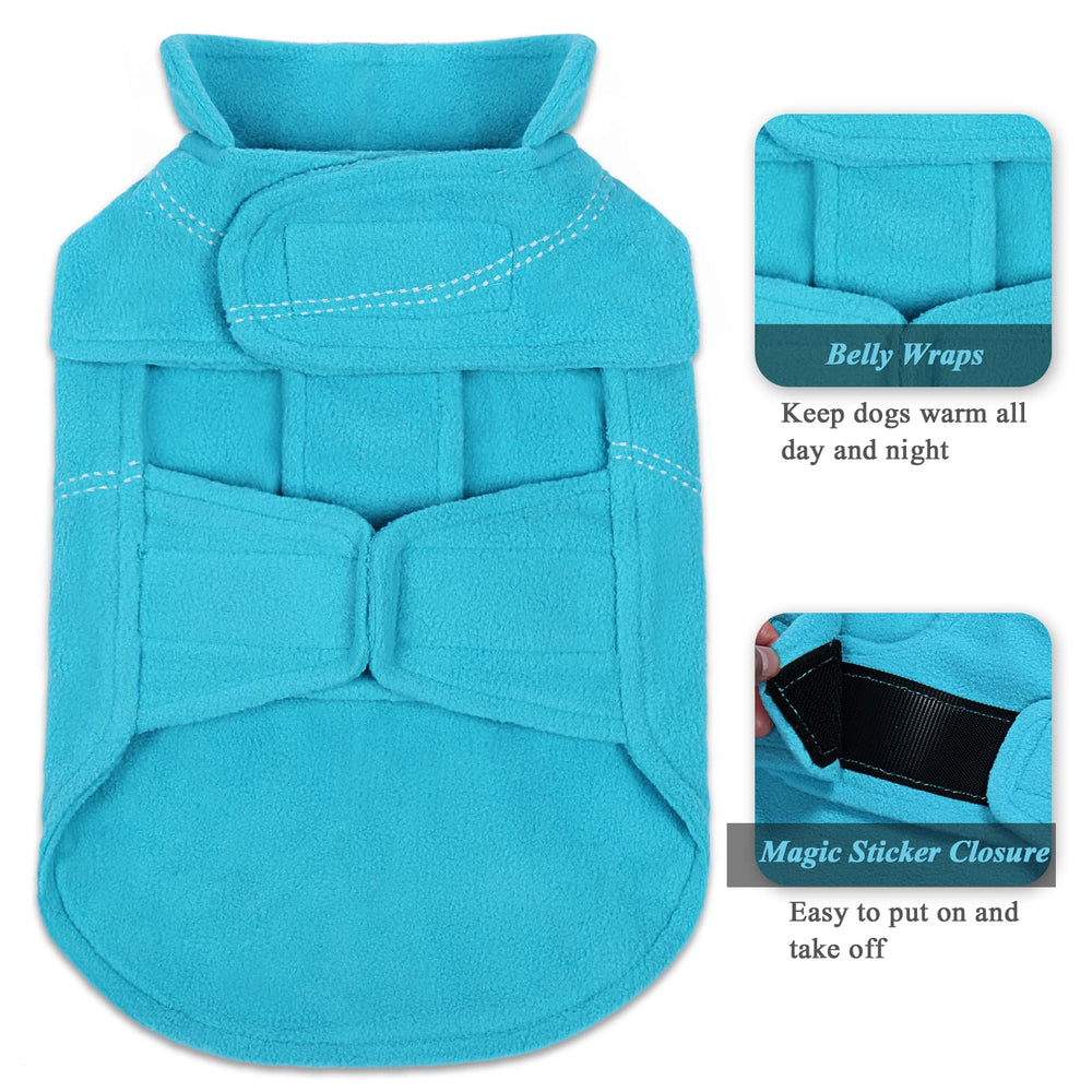 VIVAGLORY Softpad fleece vest turquoise belly-wrap closeup showing full warmth coverage