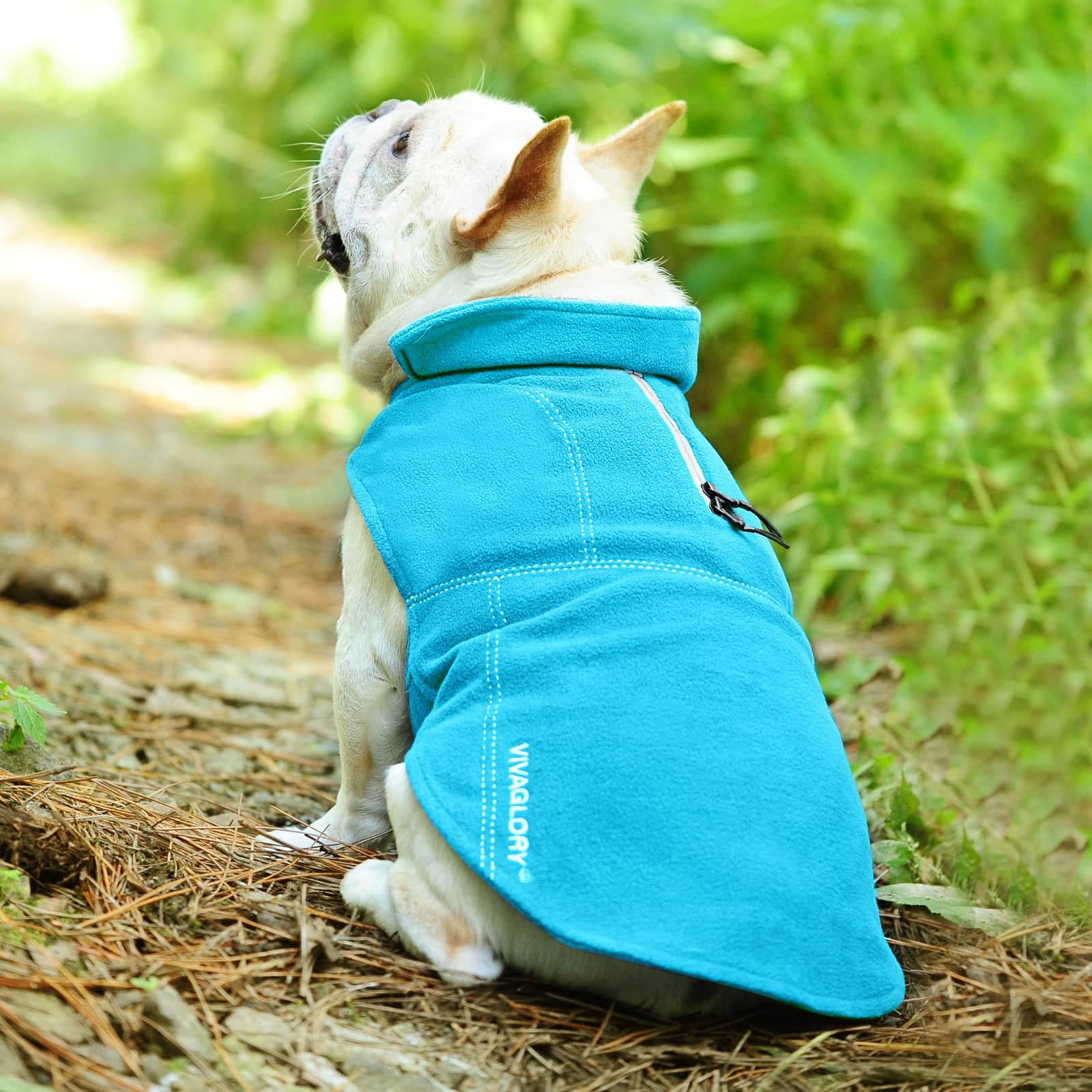VIVAGLORY Softpad fleece vest turquoise zipper and closures enable quick dressing