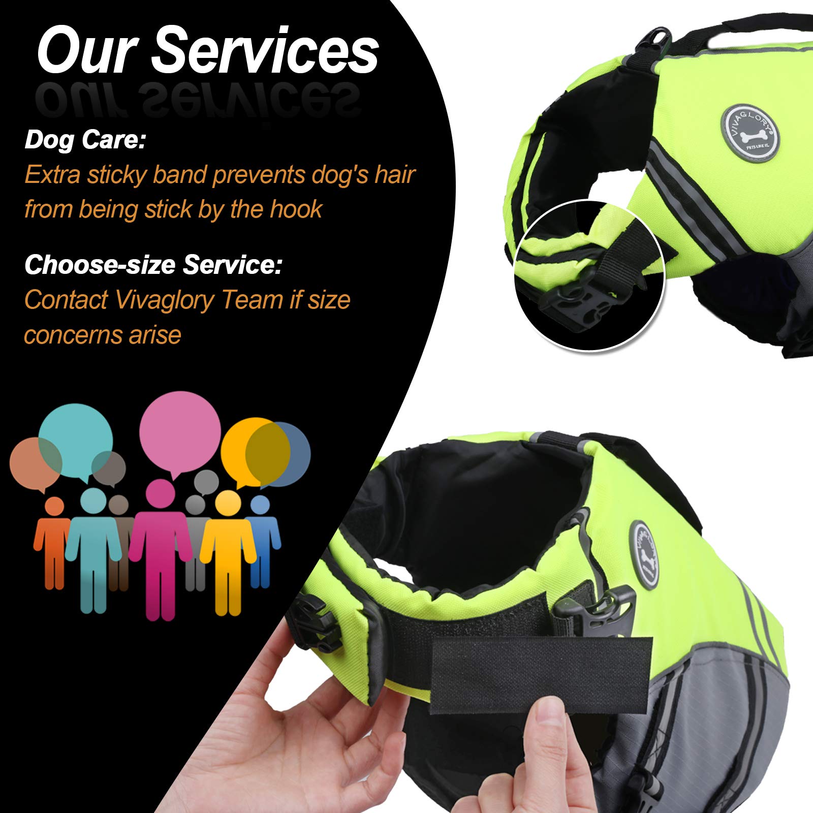 VIVAGLORY Sports Style Dog Life Vest mesh belly band dries quickly after splashes.