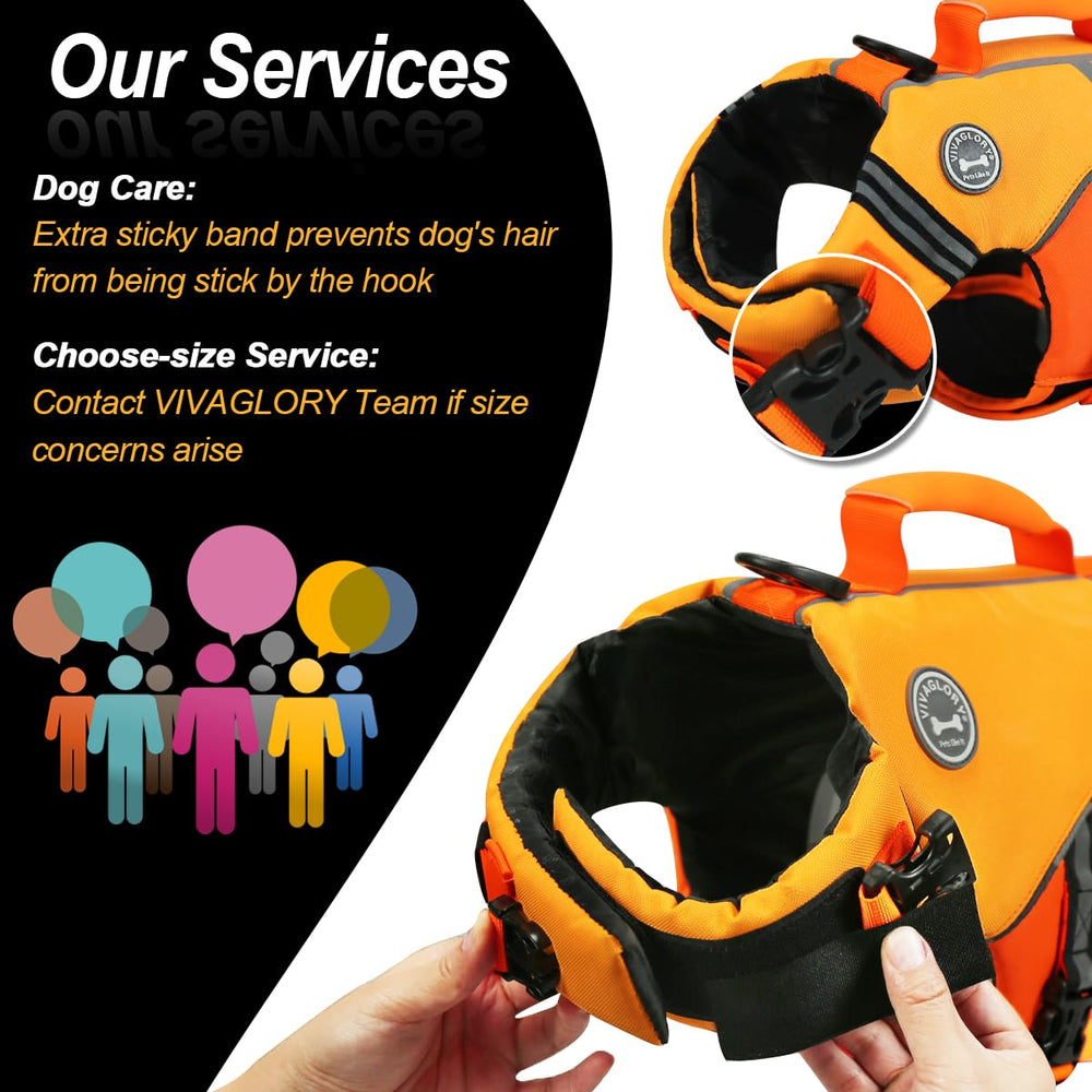 VIVAGLORY sports style dog life vest pool-ready use keeps dogs buoyant at beaches and pools.