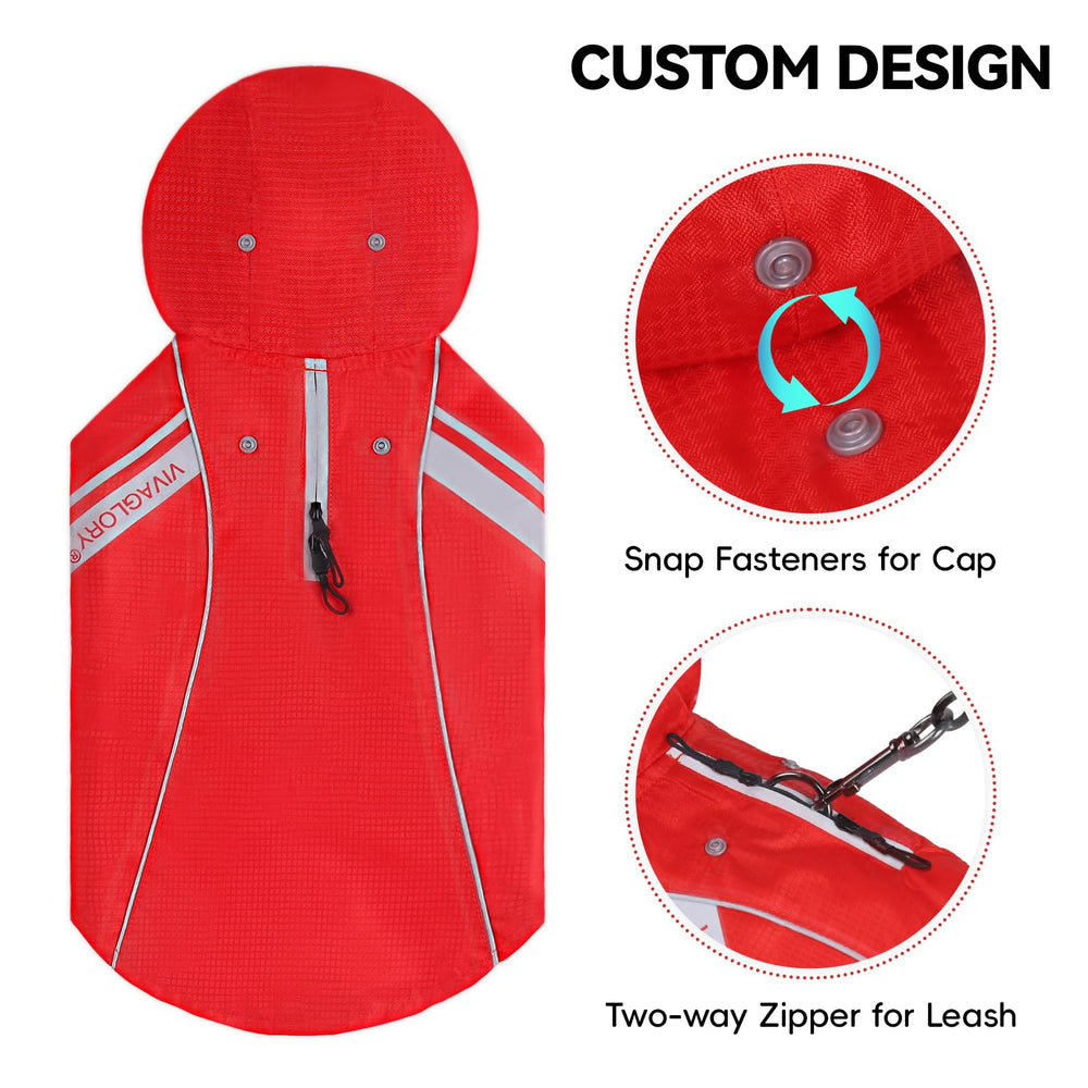 VIVAGLORY Wetoff raincoat cap folded back for flexible weather protection.