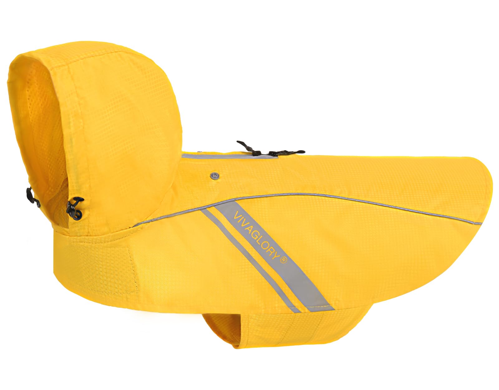 VIVAGLORY Wetoff dog raincoat front view showing lightweight waterproof coat for all-weather walks