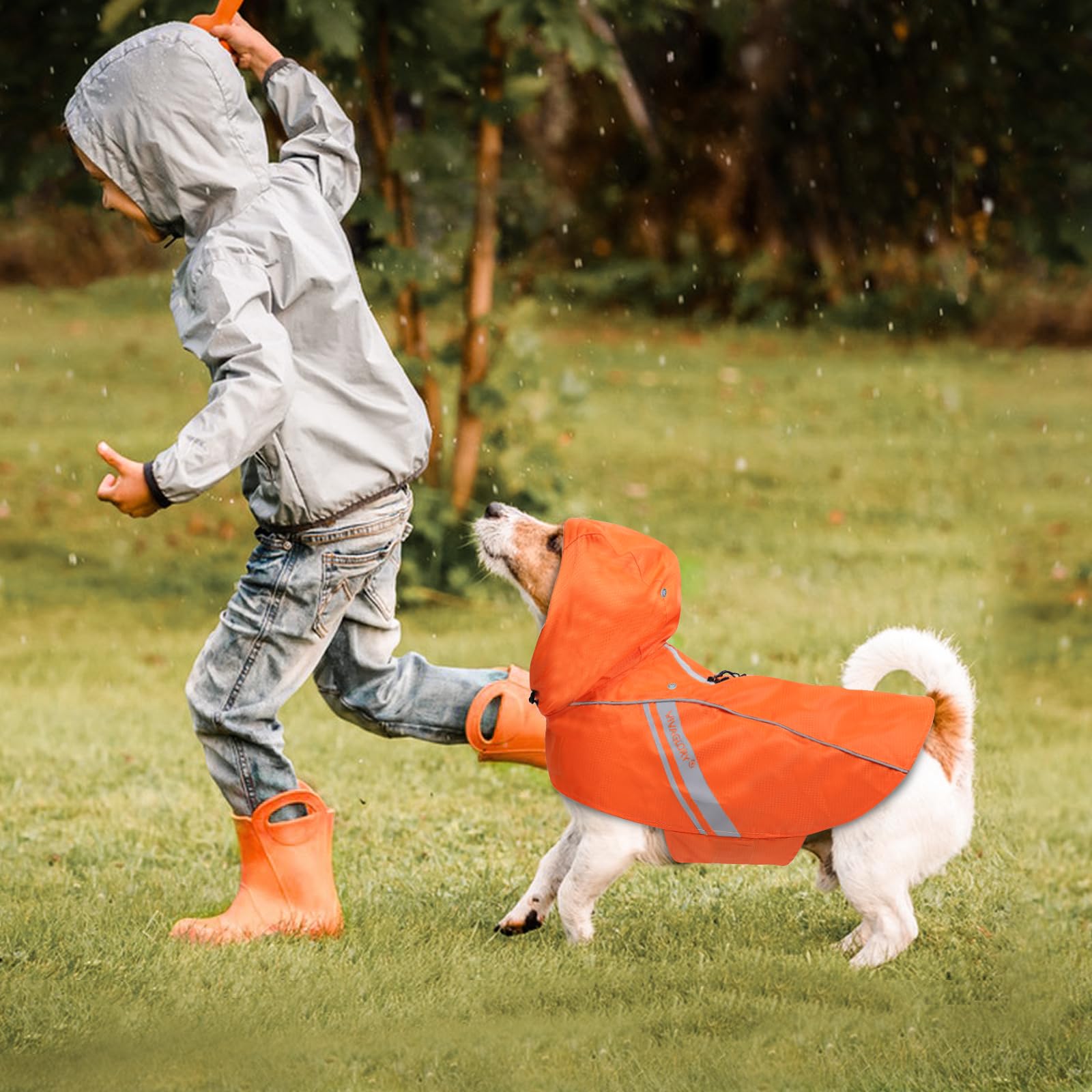 VIVAGLORY Wetoff raincoat packaging reveals size guide and care tips