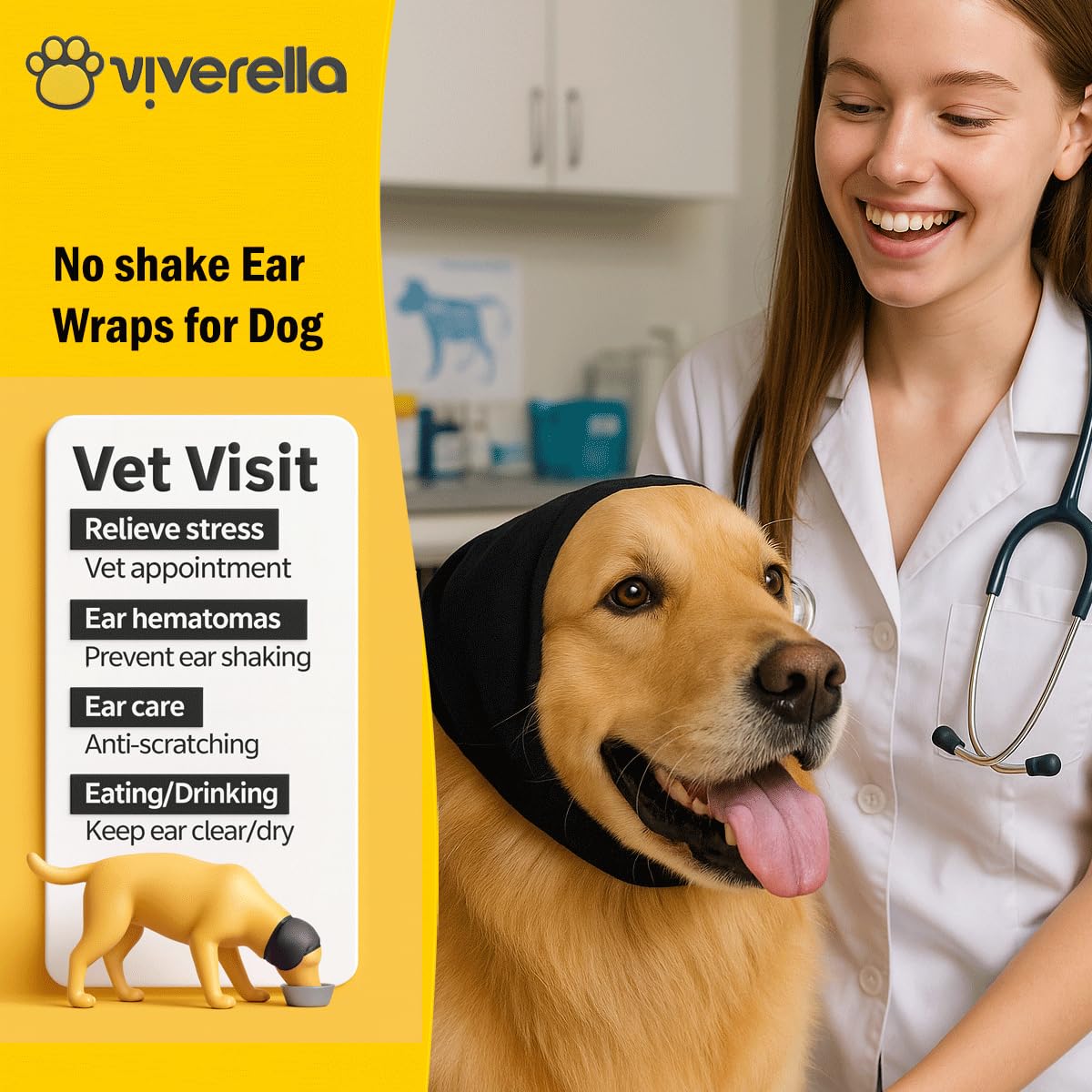 Viverella vet-recovery aid after surgery helps keep medicated areas