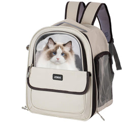 Vivicreate cat backpack large-cats-15lbs roomy fit for lounging during travel.