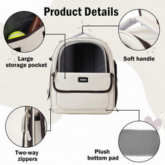 Vivicreate cat backpack breathable-mesh keeps airflow steady for comfort.