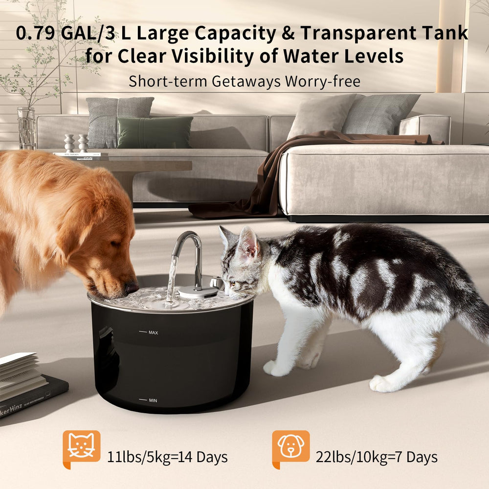 VIVIDORAMA four-stage filtration: cleaner, oxygen-rich water for pets.