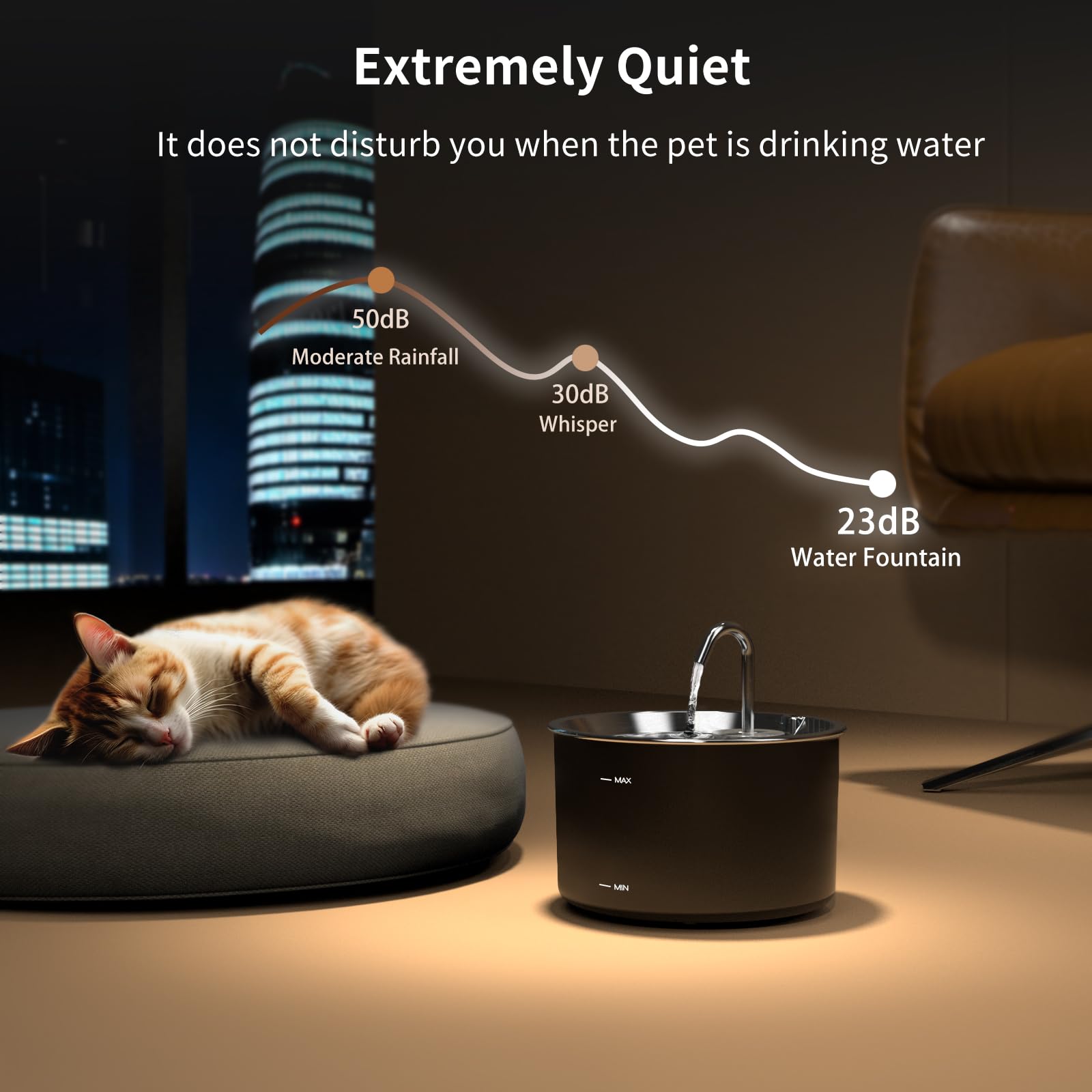 VIVIDORAMA water tank: 101 oz capacity reduces refills for busy homes.
