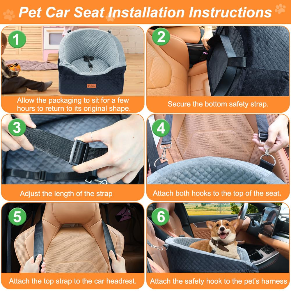 Vivifying dog car seat bottom removable sponge enables quick cleaning