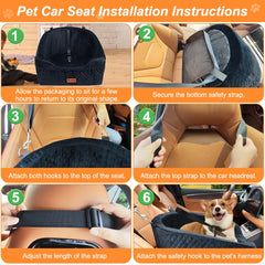 Vivifying dog car seat dimensions show fit in cars, trucks, and SUVs.