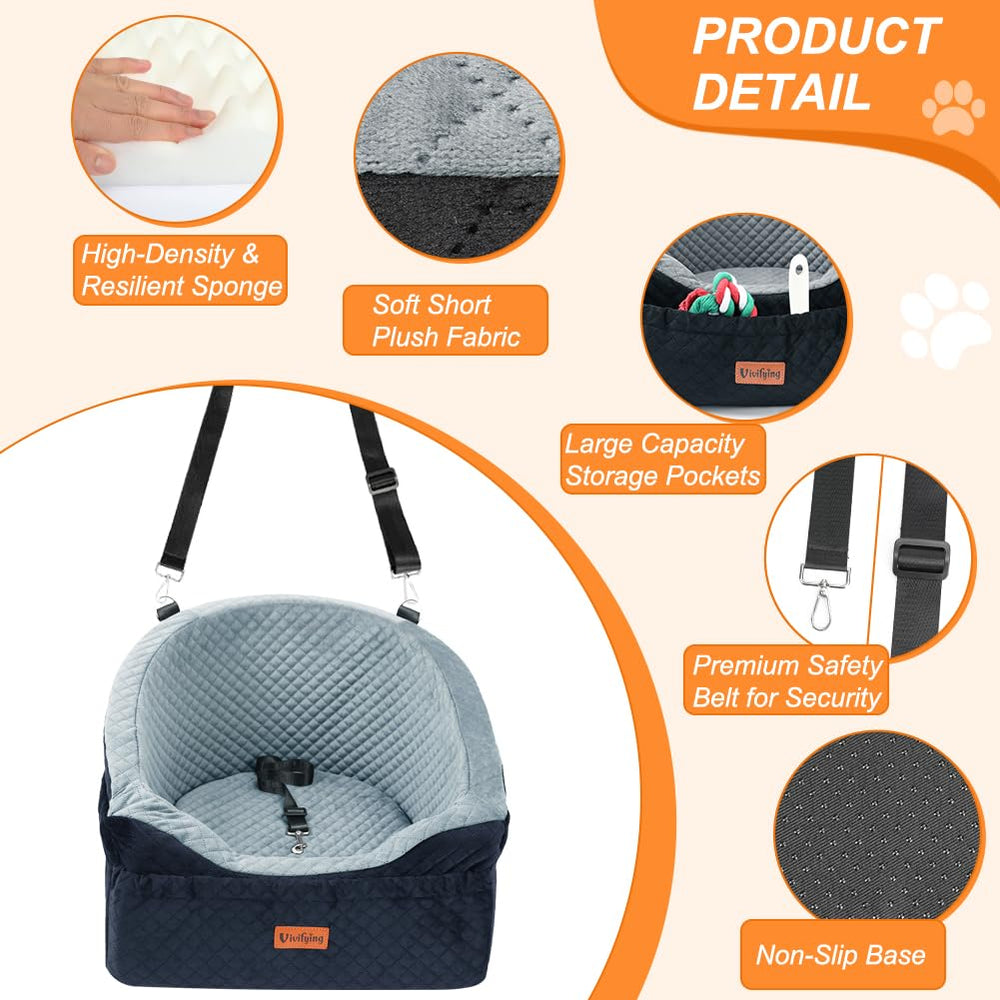 Vivifying dog car seat side storage pockets organize toys and treats