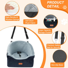 Vivifying dog car seat side storage pockets organize toys and treats