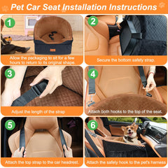 Vivifying dog car seat storage pockets; keeps essentials within reach.